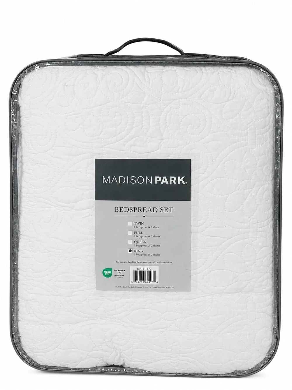 Madison Park Quebec King White Bedspread Set